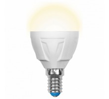 Лампа светодиодная Uniel Palazzo E14 7Вт 3000K LED-G45-7W/WW/E14/FR PLP01WH