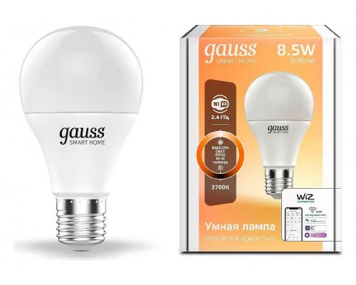 Лампа светодиодная Gauss Smart Home E27 8.5Вт 2700K 1050112