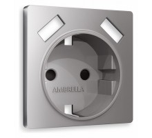 Накладка для розетки с заземлением и со шторками и 2хUSB type A Ambrella Volt Quant AP5090