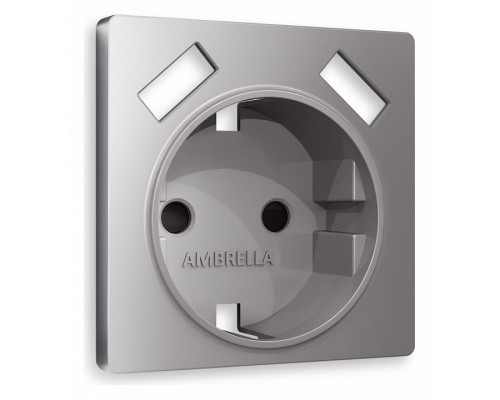 Накладка для розетки с заземлением и со шторками и 2хUSB type A Ambrella Volt Quant AP5090