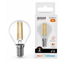 Лампа светодиодная Gauss Filament Elementary E14 8Вт 2700K 52118