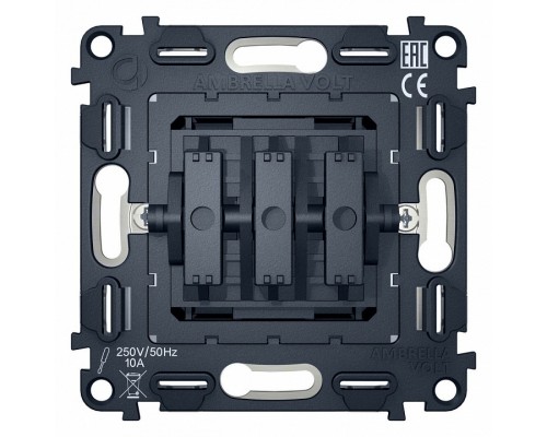 Механизм выключателя трехклавишного Ambrella Volt Quant VM133