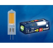 Лампа светодиодная Uniel LED-JC G4 4Вт 4000K LED-JC-220/4W/4000K/G4/CL GLZ08TR картон