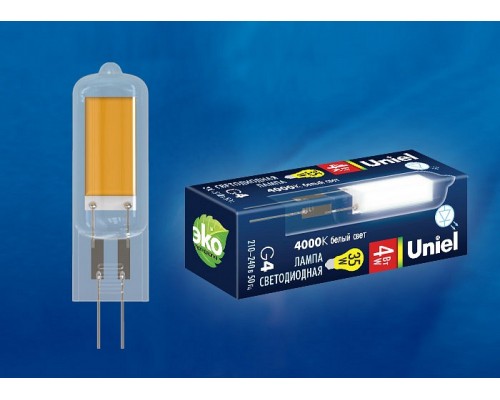 Лампа светодиодная Uniel LED-JC G4 4Вт 4000K LED-JC-220/4W/4000K/G4/CL GLZ08TR картон