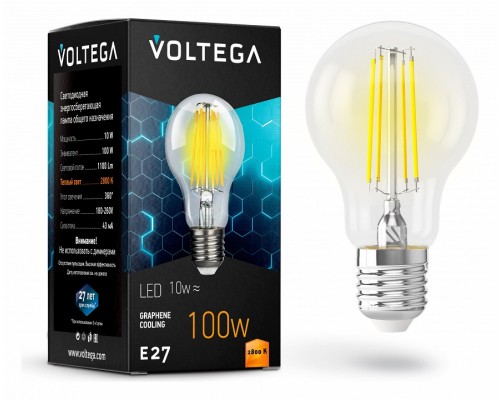 Лампа светодиодная Voltega General Purpose Bulb E27 10Вт 2800K VG10-А1E27warm10W-F