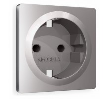 Накладка для розетки с заземлением и со шторками Ambrella Volt Quant AP5070