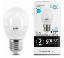 Лампа светодиодная Gauss LED Elementary Globe E27 10Вт 4100K 53220