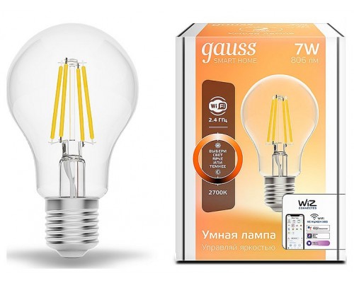 Лампа светодиодная Gauss Smart Home E27 7Вт 2700K 1200112