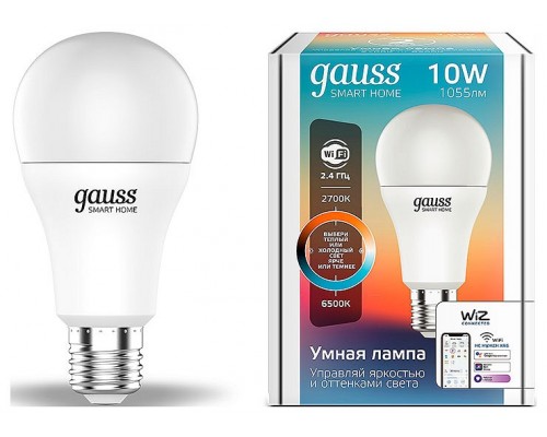 Лампа светодиодная Gauss Smart Home E27 10Вт 2700-6500K 1080112