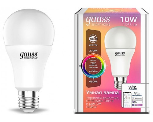 Лампа светодиодная Gauss Smart Home E27 10Вт 2700-6500K 1180112