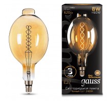 Лампа светодиодная Gauss LED Vintage Filament Flexible E27 8Вт 2400K 152802008