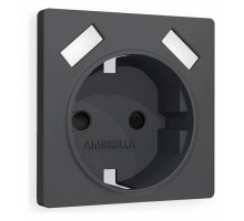 Накладка для розетки с заземлением и со шторками и 2хUSB type A Ambrella Volt Quant AP9090