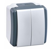 Выключатель двухклавишный влагозащищенный Mono Electric Octans IP54 154-020001-102