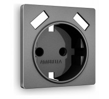 Накладка для розетки с заземлением и со шторками и 2хUSB type A Ambrella Volt Quant AP6590