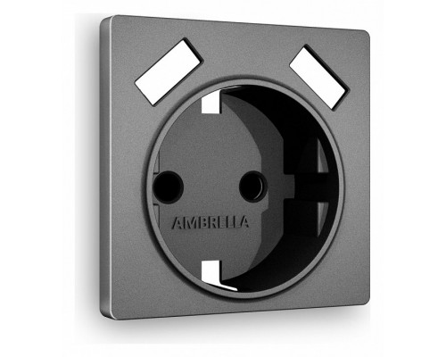 Накладка для розетки с заземлением и со шторками и 2хUSB type A Ambrella Volt Quant AP6590