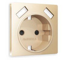 Накладка для розетки с заземлением и со шторками и 2хUSB type A Ambrella Volt Quant AP6090