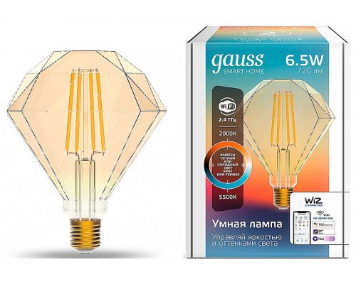 Лампа светодиодная Gauss Smart Home E27 6.5Вт 2000-5500K 1370112