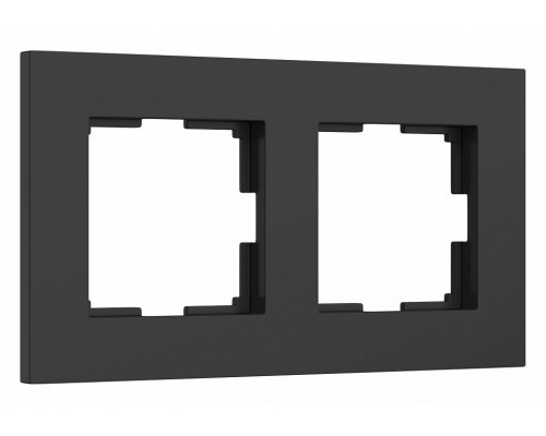 Рамка на 2 поста Werkel Slab черный матовый W0022908