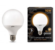 Лампа светодиодная Gauss LED G95 E27 16Вт 3000K 105102116