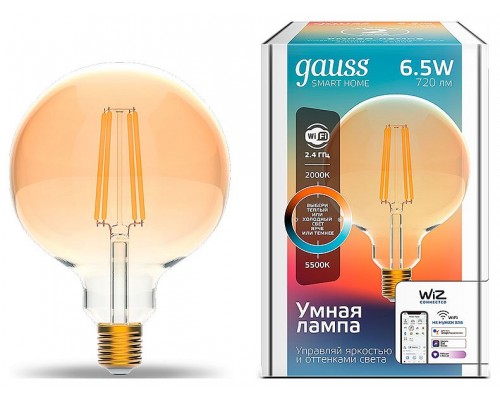 Лампа светодиодная Gauss Smart Home E27 6.5Вт 2000-5500K 1340112