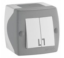 Выключатель двухклавишный Mono Electric Octans IP20 104-020001-102